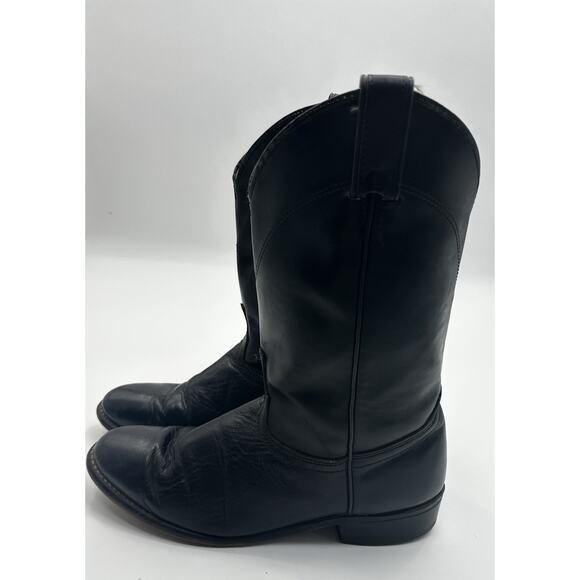 Laredo Women’s Black Leather Western Cowboy Boots Pull On USA Made 9.5 M - Picture 4 of 7